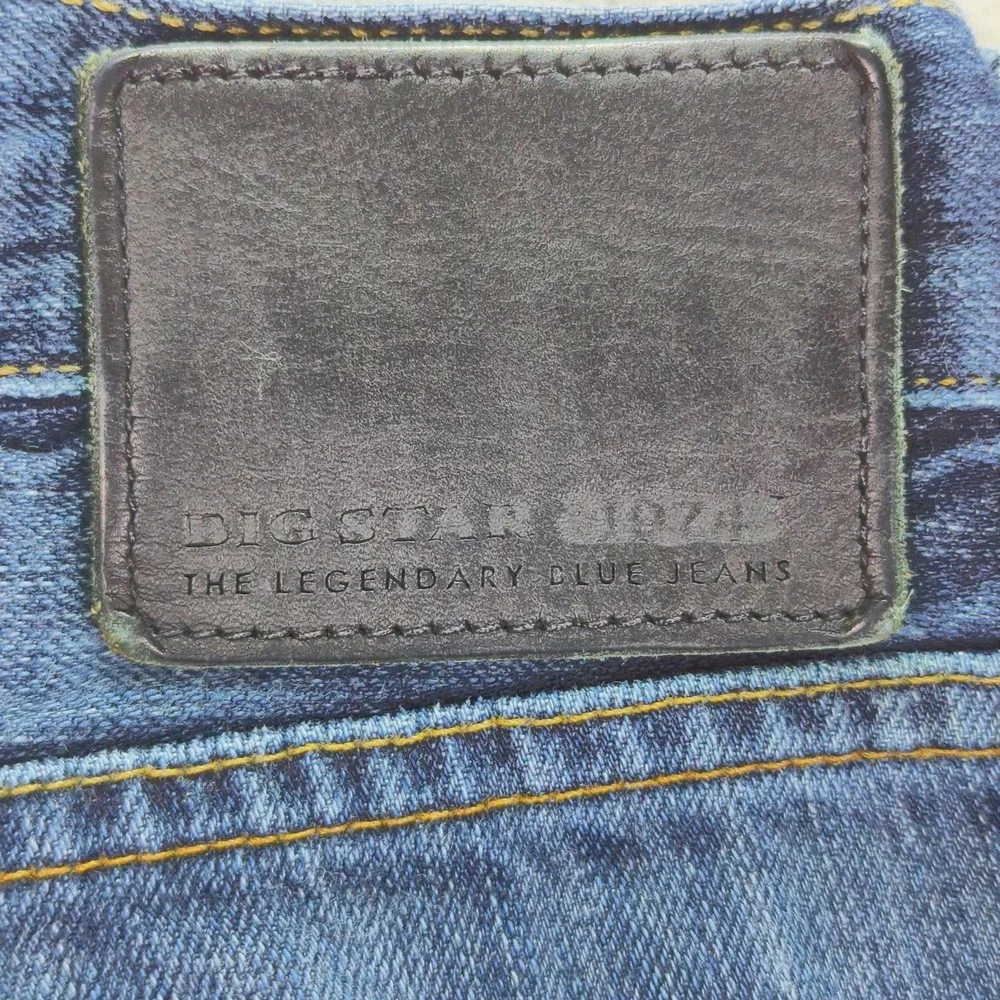 Big Star 1974 Union Jeans Mens 36x32 Blue Regular Straight Distressed‎ Denim